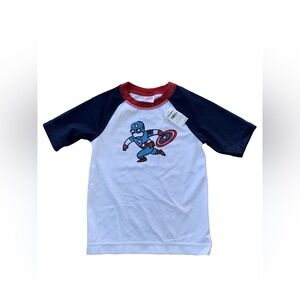 Hanna Andersson NWT Size 110, 5, Captain America Short Sleeve Rash Guard Swim